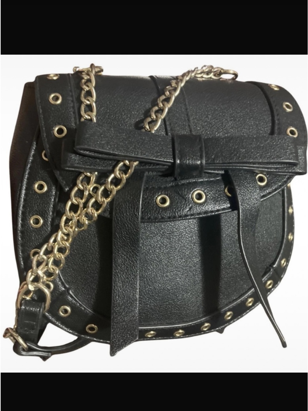 NWOT Express Faux Leather Bow & Grommet Crossbody Bag